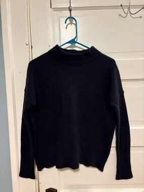 360 Cashmere Black Mock Neck Sweater